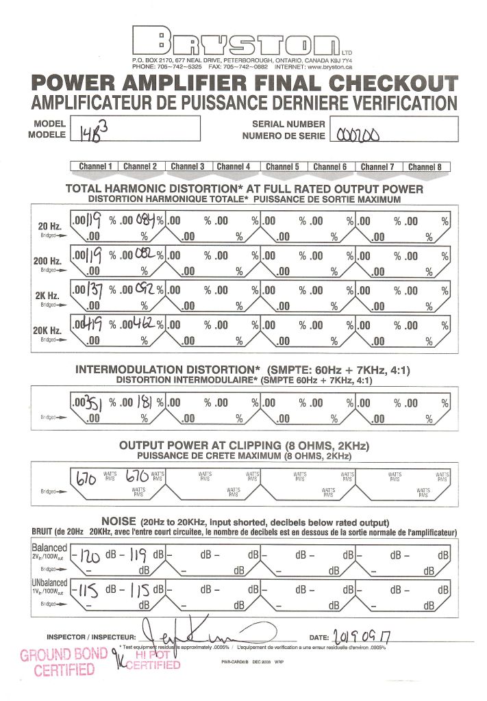 Bryston 14B³ final checkout